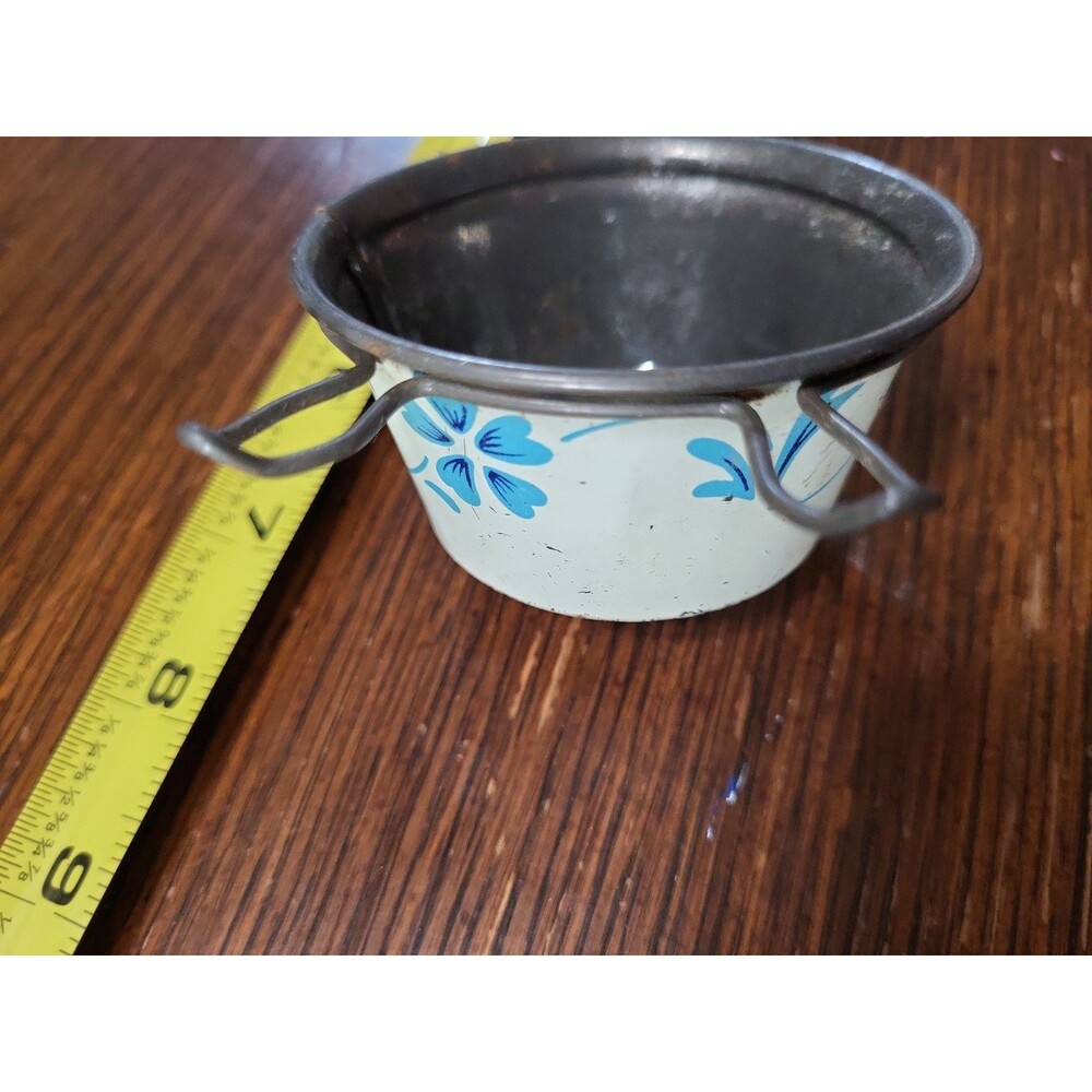 1950s Miracle Gem Handheld Mesh Tea Strainer Sifter Blue Floral Wood Handle - Picture 5 of 7